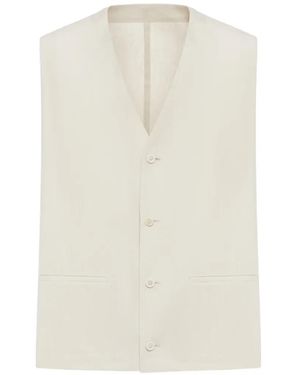 Lardini V-Neck Button Gillet - White