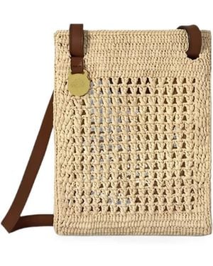 Mulberry Crochet Raffia Crossbody Bag - Natural