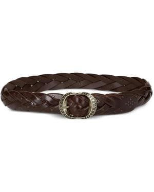 Fortela Summer Braided Leather Belt - White