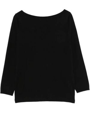 Alpha Studio Boat-Neck Knit - Black