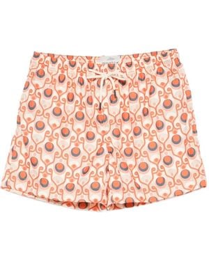 Peninsula Geometric-Print Swim Shorts - Pink
