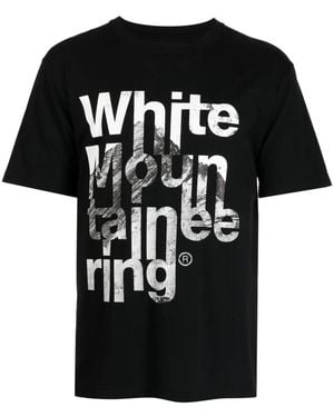 White Mountaineering Logo-Print Cotton T-Shirt - Black