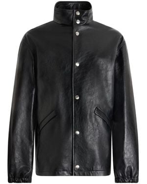 Bally Lederjacke mit Druckknöpfen - Schwarz