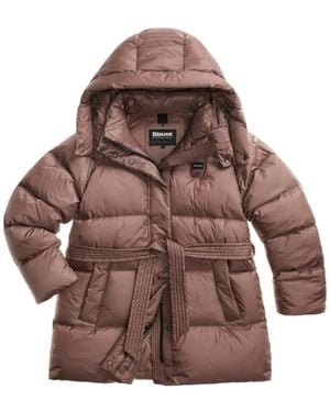 Blauer Cappotto Oversize Granger Con Cintura E Cappuccio - Marrone