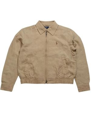 Polo Ralph Lauren Zip-Up Bomber Jacket - Natural