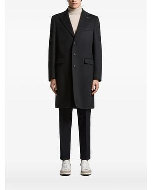 Peserico Single-Breasted Notched-Lapels Coat - Black