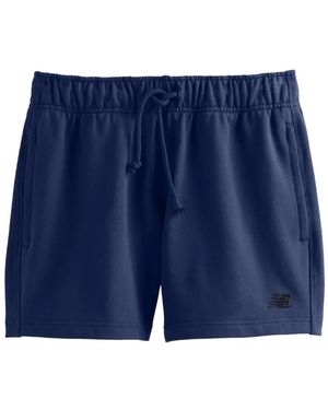 New Balance Logo-Embroidered Track Shorts - Blue