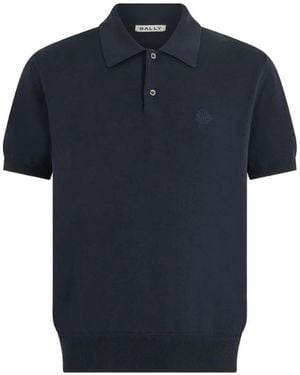 Bally Polo Con Logo Bordado - Azul