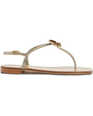 Giuseppe Zanotti Efrata Crystal-Embellished Leather Sandals - White