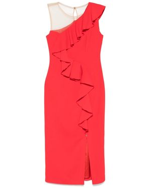 Nissa Abito Midi Con Ruches - Rosso