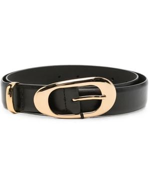 Twinset Leather Oval-Buckle Belt - Black
