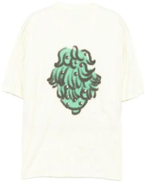 CROQUIS Graphic-Print Pleated T-Shirt - Green