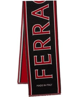 Ferragamo Sciarpa Con Logo - Rosso