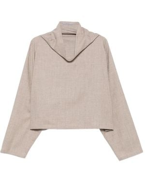 Dusan Top Con Scollo Drappeggiato - Neutro