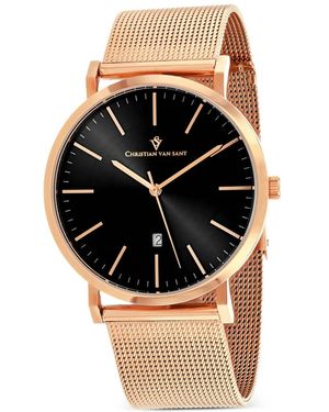 Christian Van Sant Paradigm Mesh-Strap 41Mm Watch - Black