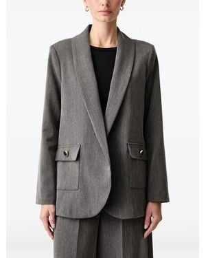 Fracomina Shawl-Lapel Button-Detail Blazer - Grey