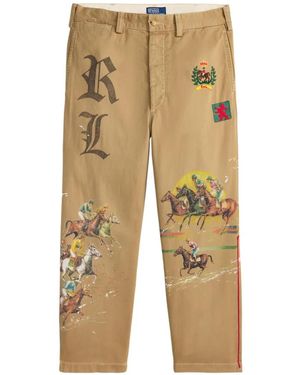 Polo Ralph Lauren Embroidered Printed Trousers - Natural