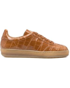 Liviana Conti Baskets Lacées À Effet Peau De Crocodile - Brown