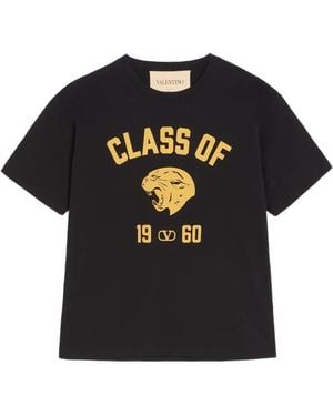 Valentino Garavani T-Shirt Mit Panther-Print - Schwarz