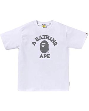 A Bathing Ape Reflective University T-Shirt - White