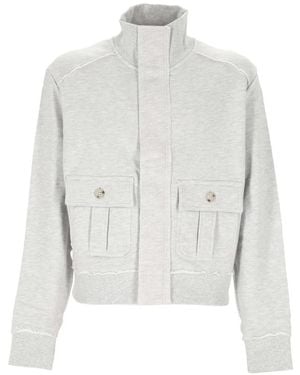 Entire studios Supply Button-Pocket Zip-Up Sweatshirt - White