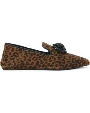 Kurt Geiger レオパード フラットシューズ - ブラウン