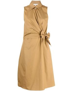 Vince Sleeveless Cotton Shirt Dress - Natural