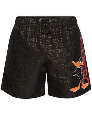 Iceberg Daffy Duck Badeshorts - Schwarz