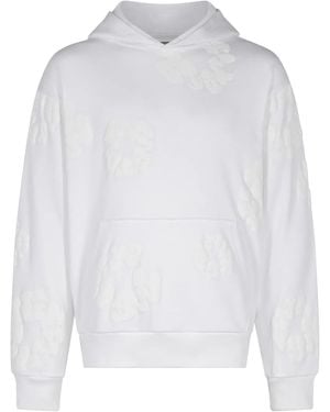 DENIM TEARS Cotton Wreath-Print Hoodie - White
