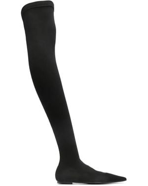 Dolce & Gabbana ストレッチジャージ サイハイブーツ - ブラック