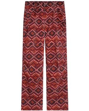 Dries Van Noten Printed Corduroy Pants - Red