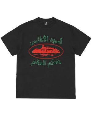 corteiz Alcatraz Morocco Logo-Print T-Shirt - Black