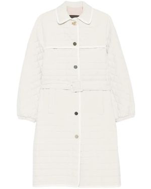 Fabiana Filippi Veste Matelassée À Taille Ceinturée - White