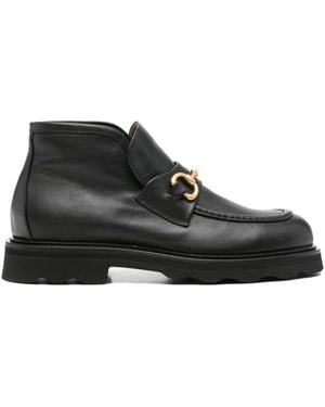 Pomme D ́Or Horsebit Leather Ankle Boots - Black