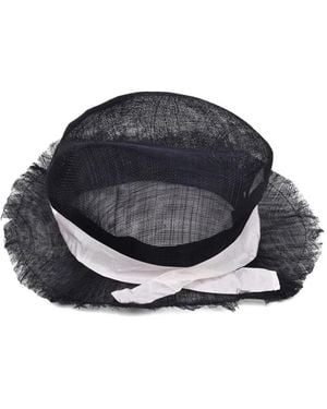 Brunello Cucinelli Frayed-Brim Hat - Blue