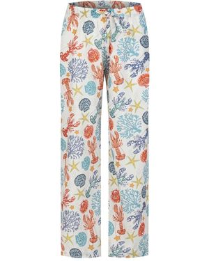 Paramidonna Pantalones de lino - Blanco
