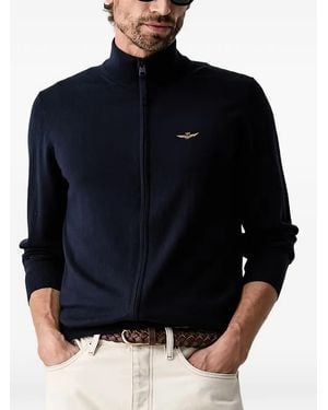 Aeronautica Militare Wool Zip-Up Cardigan - Blue