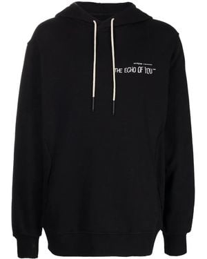 ISO.POETISM Graphic-Print Cotton Hoodie - Black