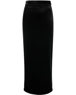 Ana Radu Velvet Straight Maxi Skirt - Black