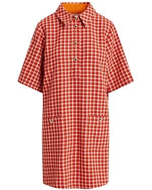 Essentiel Antwerp Kooky Checked A-Line Mini Dress - Red