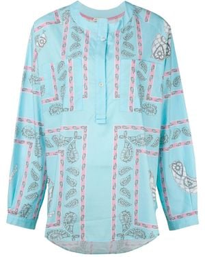 Natasha Zinko Printed Shirt Top - Blue