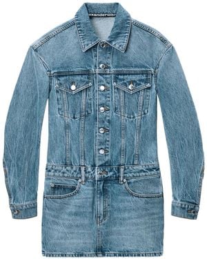 Alexander Wang ドロップショルダーミニドレス - ブルー