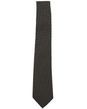 Giorgio Armani Cravatta Con Motivo Chevron - Bianco