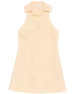 Patrizia Pepe V-Neck Cotton Mini Dress - White