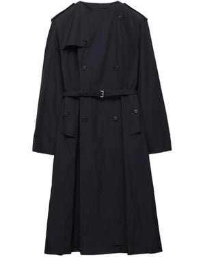 Prada Double-Breasted Belted Coat - Black