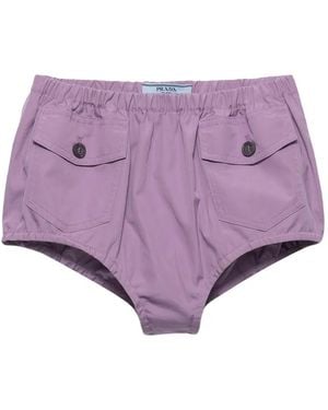 Prada Bermudas De Popelina - Morado