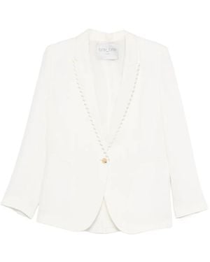 forte_forte Notched-Lapel Single-Button Jacket - White