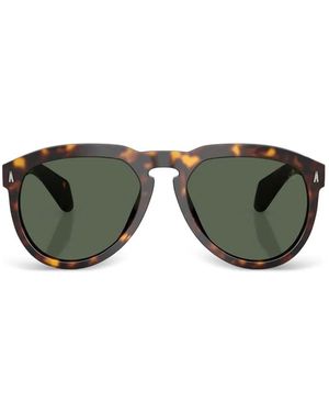 Moncler Havana Round-Frame Sunglasses - Green
