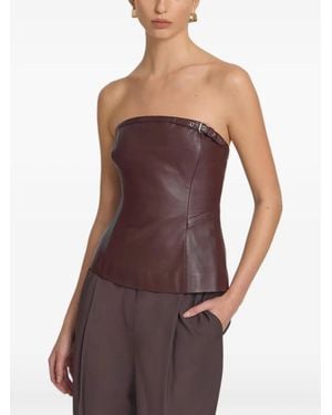 Viktoria & Woods Buckle-Detail Leather Top - Purple