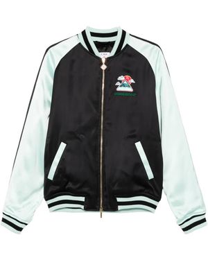 CASABLANCA Embroidered Logo Bomber Jacket - Black